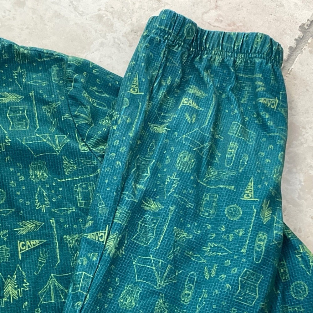 LL Bean Kids Long Base Layer Teal Green Size L 14-16 Polyester pajamas - Picture 6 of 8